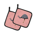 Rhea  Pink Check Pot Holder Set of 2 Heat Resistant Quilted Hot Pads 7.5 x 7.5 Inch, Insulated Kitchen Trivets for Cooking & Baking
