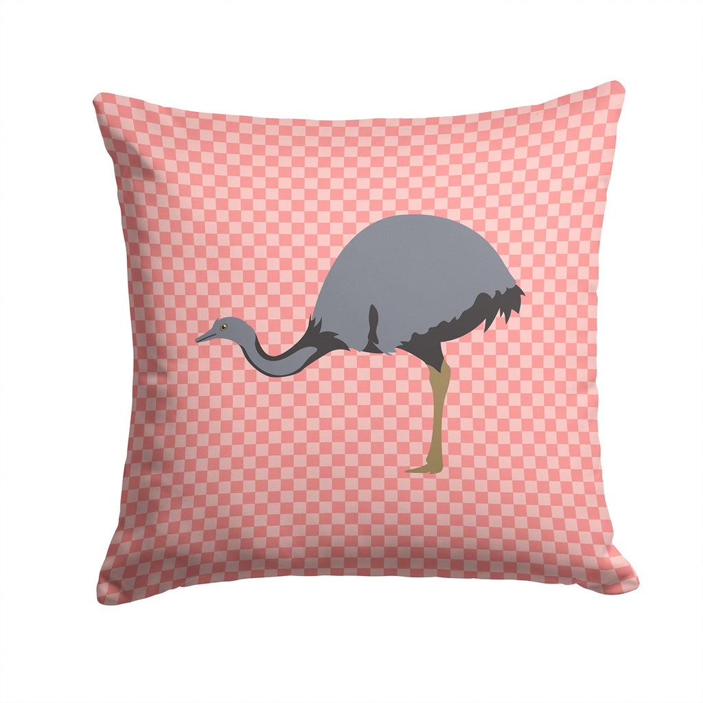 Rhea  Pink Check Decorative Throw Pillow 14x14 Indoor Outdoor Accent Cushion, Fabric Cover with Insert for Sofa, Bed, Porch & Living Room