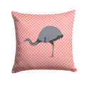 Rhea  Pink Check Decorative Throw Pillow 14x14 Indoor Outdoor Accent Cushion, Fabric Cover with Insert for Sofa, Bed, Porch & Living Room