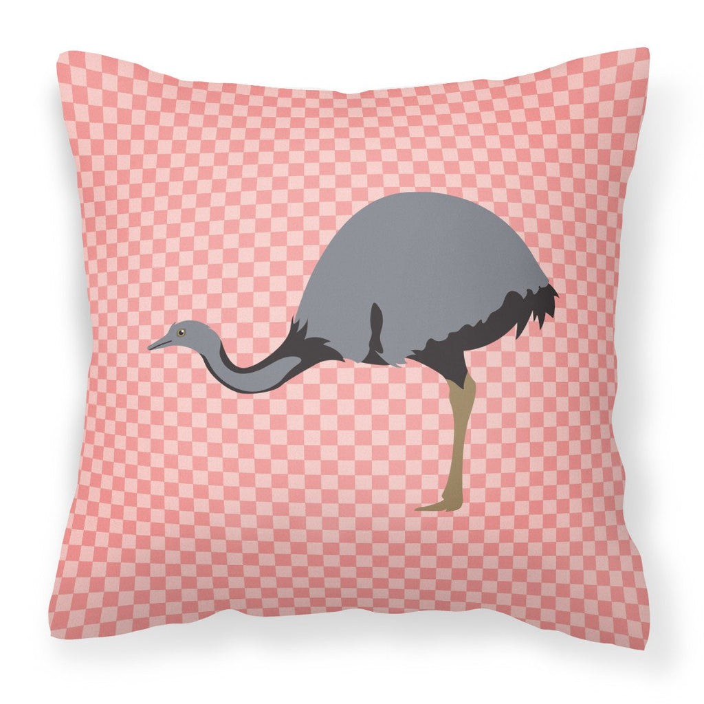 Rhea  Pink Check Decorative Throw Pillow 18x18 Indoor Outdoor Accent Cushion, Fabric Cover with Insert for Sofa, Bed, Porch & Living Room