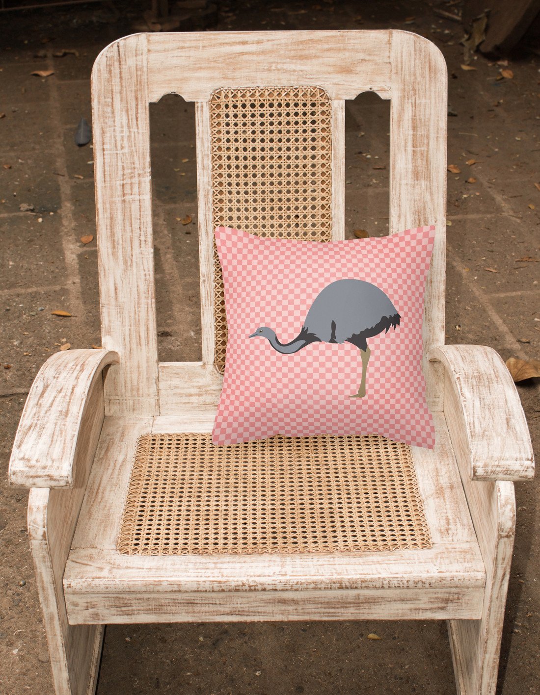 Rhea  Pink Check Decorative Throw Pillow 18x18 Indoor Outdoor Accent Cushion, Fabric Cover with Insert for Sofa, Bed, Porch & Living Room