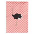 Common Ostrich Pink Check House Flag 28x40 Porch Sleeve Pole Decorative Outside Yard Banner Artwork Wall Hanging, Polyester