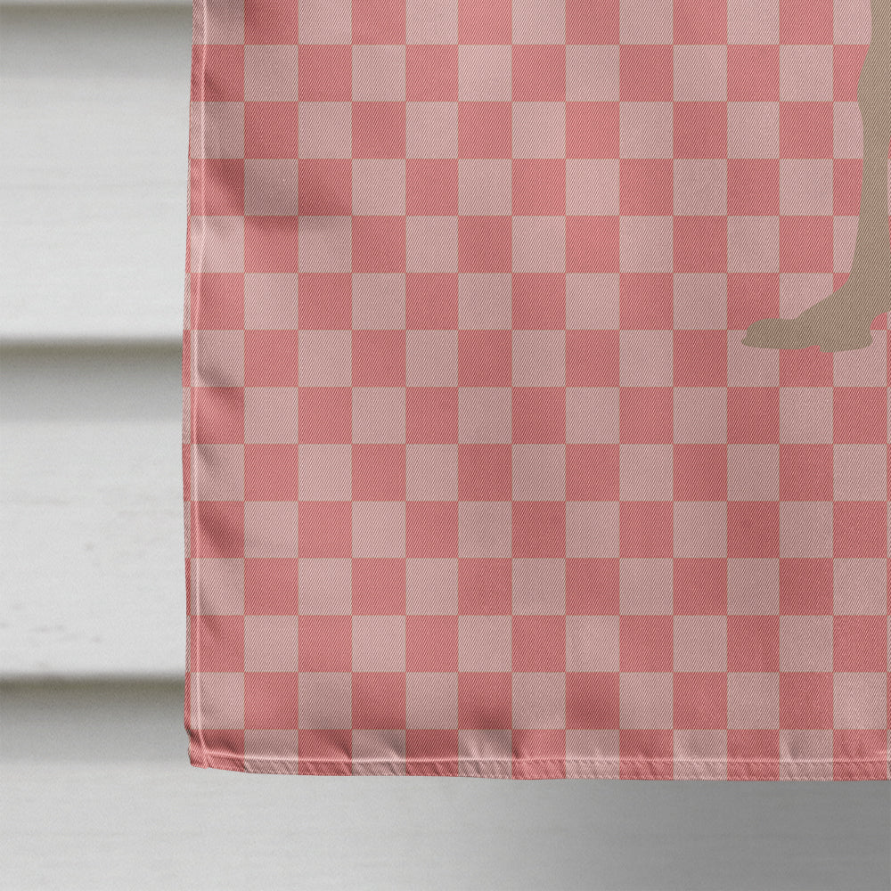 Common Ostrich Pink Check House Flag 28x40 Porch Sleeve Pole Decorative Outside Yard Banner Artwork Wall Hanging, Polyester
