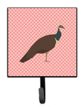 Indian Peahen Peafowl Pink Check Leash or Key Holder Wall Hooks, Key Hooks Holder, Coat Rack Wall Mount, Coat Hooks, Hooks for Hanging Keys, Towels, Aprons, Leashes