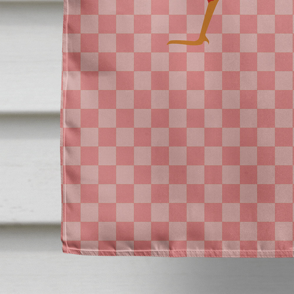 Golden or Chinese Pheasant Pink Check House Flag 28x40 Porch Sleeve Pole Decorative Outside Yard Banner Artwork Wall Hanging, Polyester