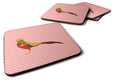 Golden or Chinese Pheasant Pink Check Foam Coasters Set of 4 Cup Coasters for Indoor Outdoor, Tabletop Protection, Anti Slip, Mouse pad Material
