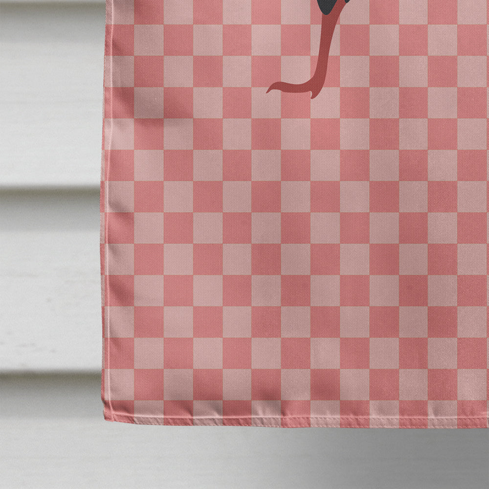 Silver Pheasant Pink Check House Flag 28x40 Porch Sleeve Pole Decorative Outside Yard Banner Artwork Wall Hanging, Polyester