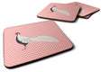 Silver Pheasant Pink Check Foam Coasters Set of 4 Cup Coasters for Indoor Outdoor, Tabletop Protection, Anti Slip, Mouse pad Material