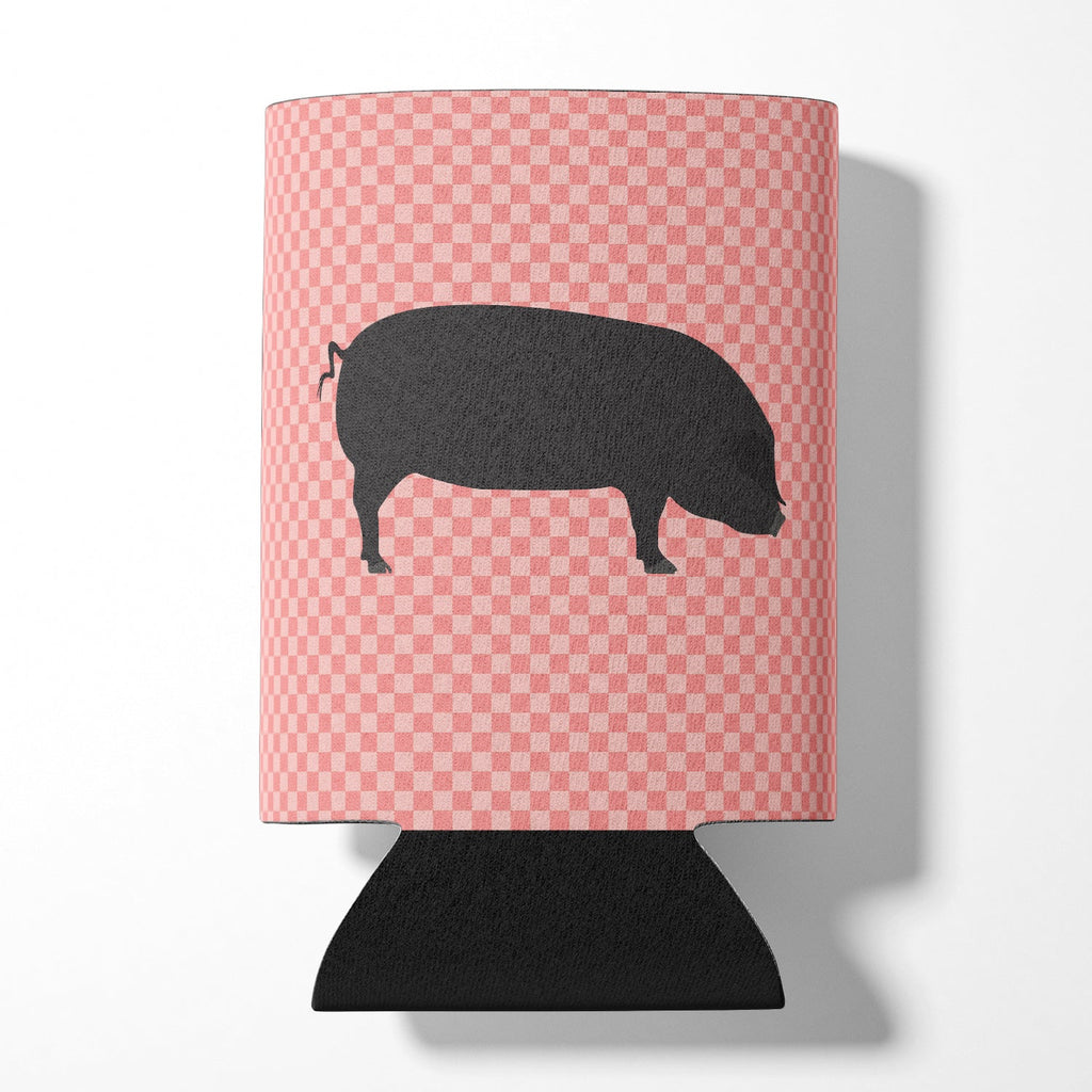 Devon Large Black Pig Pink Check Can or Bottle Hugger Cooler Sleeve for Standard 12 oz Cans, Insulated Foam Beer & Soda Can Hugger Reusable