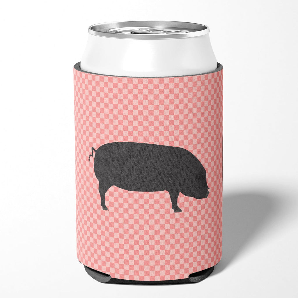 Devon Large Black Pig Pink Check Can or Bottle Hugger Cooler Sleeve for Standard 12 oz Cans, Insulated Foam Beer & Soda Can Hugger Reusable