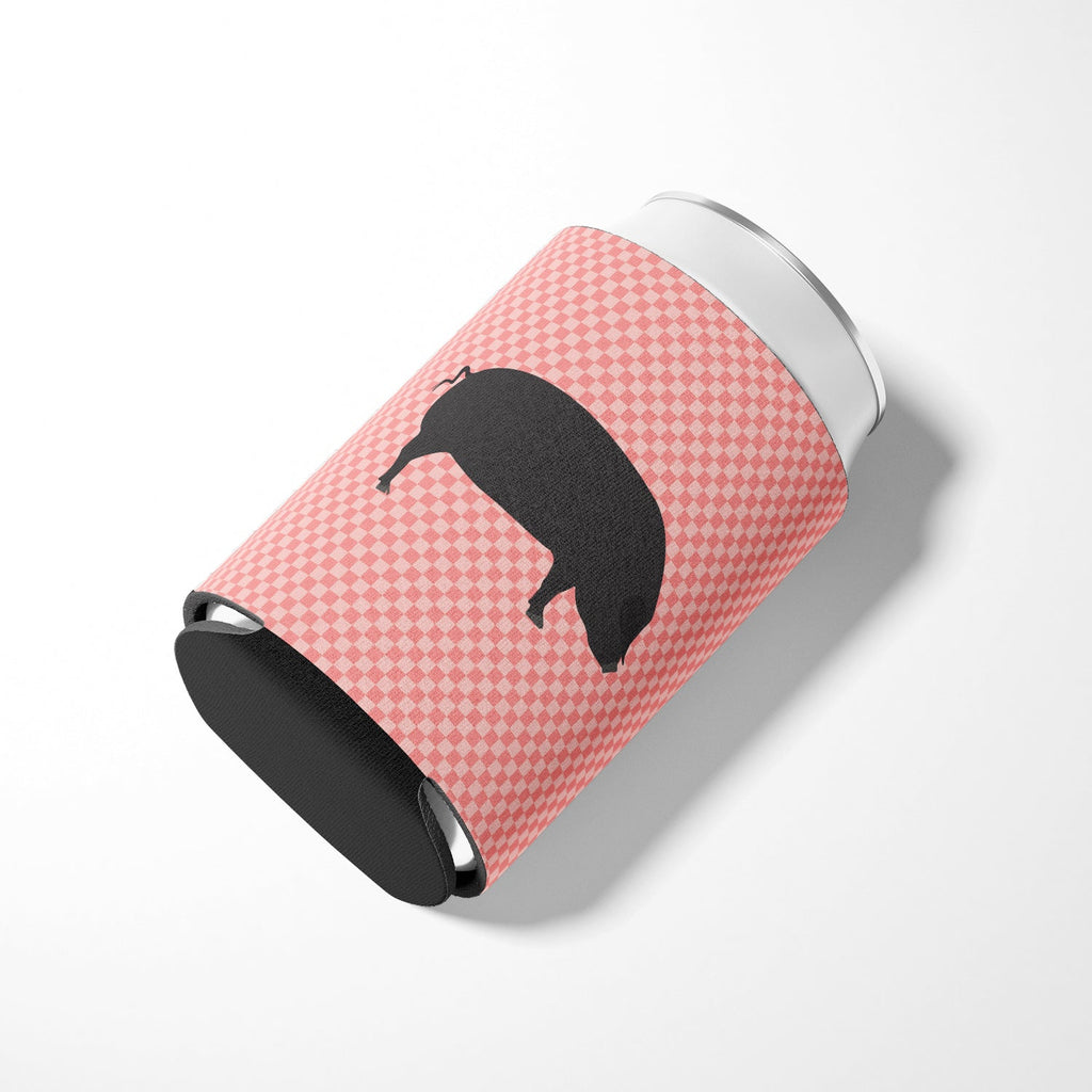 Devon Large Black Pig Pink Check Can or Bottle Hugger Cooler Sleeve for Standard 12 oz Cans, Insulated Foam Beer & Soda Can Hugger Reusable