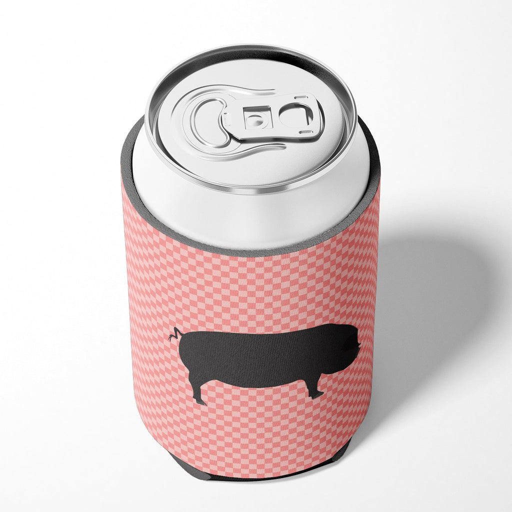 Devon Large Black Pig Pink Check Can or Bottle Hugger Cooler Sleeve for Standard 12 oz Cans, Insulated Foam Beer & Soda Can Hugger Reusable