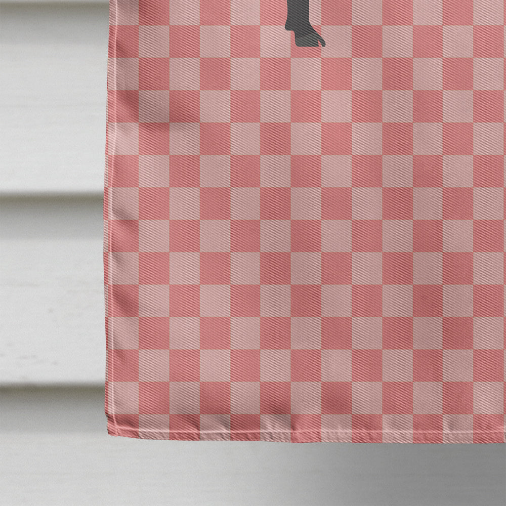Devon Large Black Pig Pink Check House Flag 28x40 Porch Sleeve Pole Decorative Outside Yard Banner Artwork Wall Hanging, Polyester