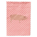 American Landrace Pig Pink Check House Flag 28x40 Porch Sleeve Pole Decorative Outside Yard Banner Artwork Wall Hanging, Polyester