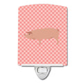American Landrace Pig Pink Check Ceramic Night Light Compact, UL-Certified, Ideal for Bedroom, Bathroom, Nursery, Hallway, Kitchen, 6x4x3, Multicolor