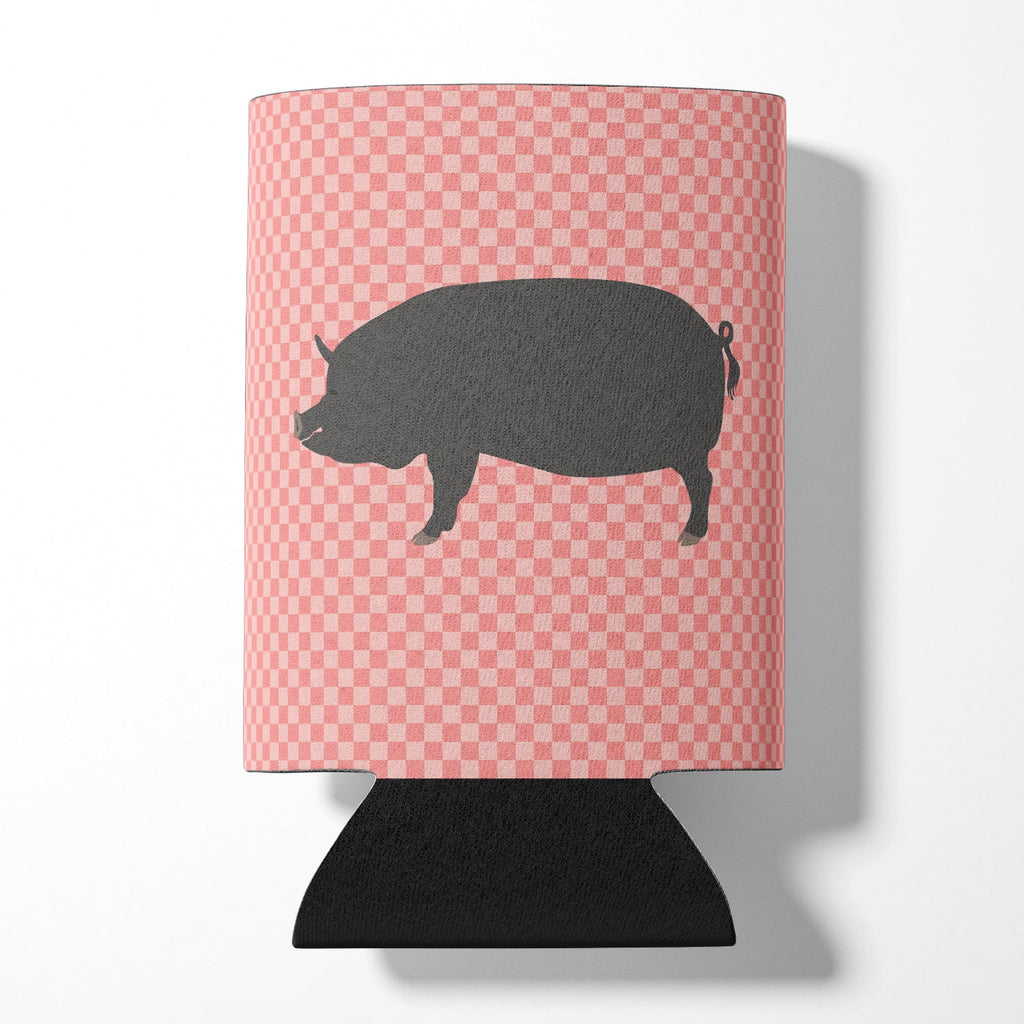 Berkshire Pig Pink Check Can or Bottle Hugger Cooler Sleeve for Standard 12 oz Cans, Insulated Foam Beer & Soda Can Hugger Reusable
