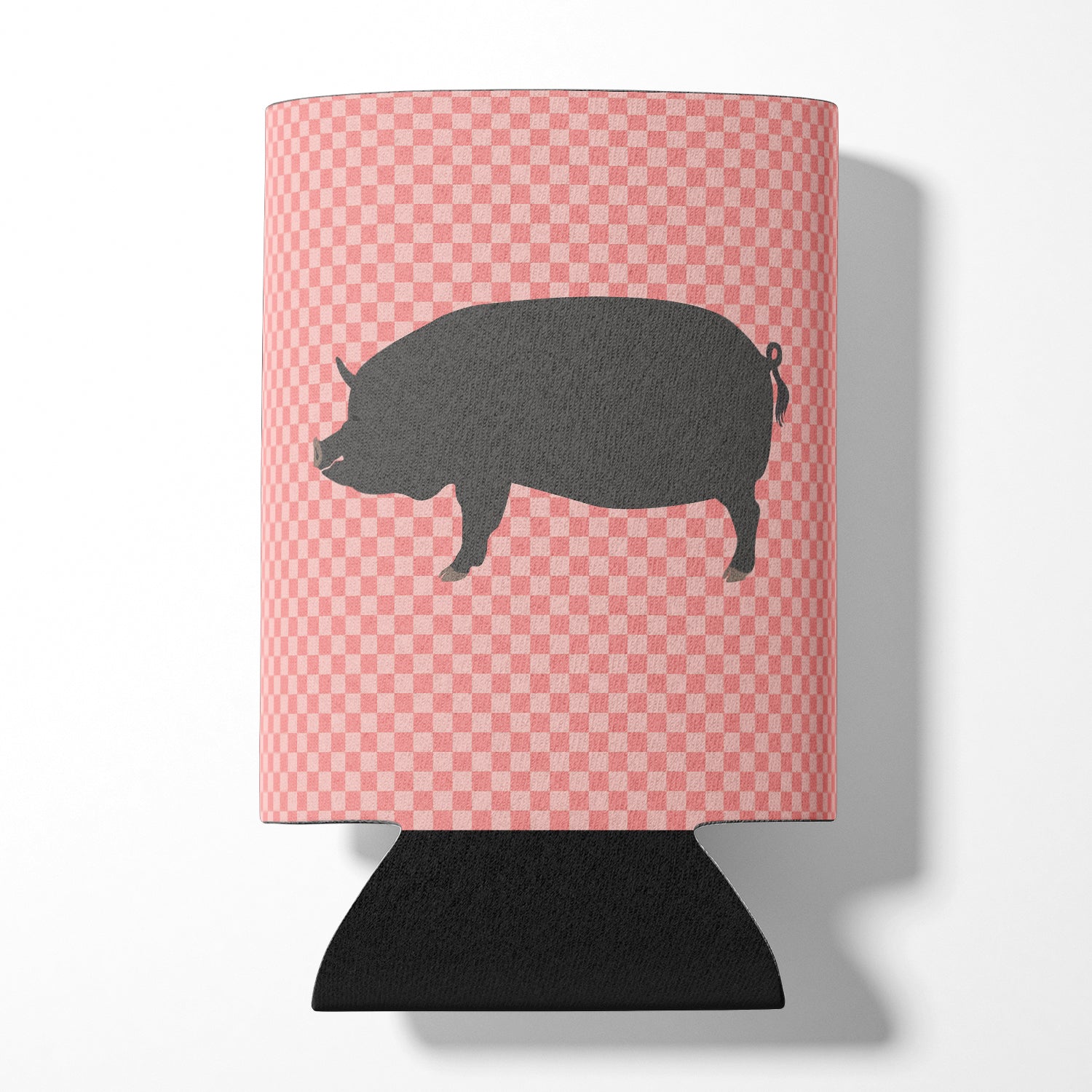 Berkshire Pig Pink Check Can or Bottle Hugger Cooler Sleeve for Standard 12 oz Cans, Insulated Foam Beer & Soda Can Hugger Reusable