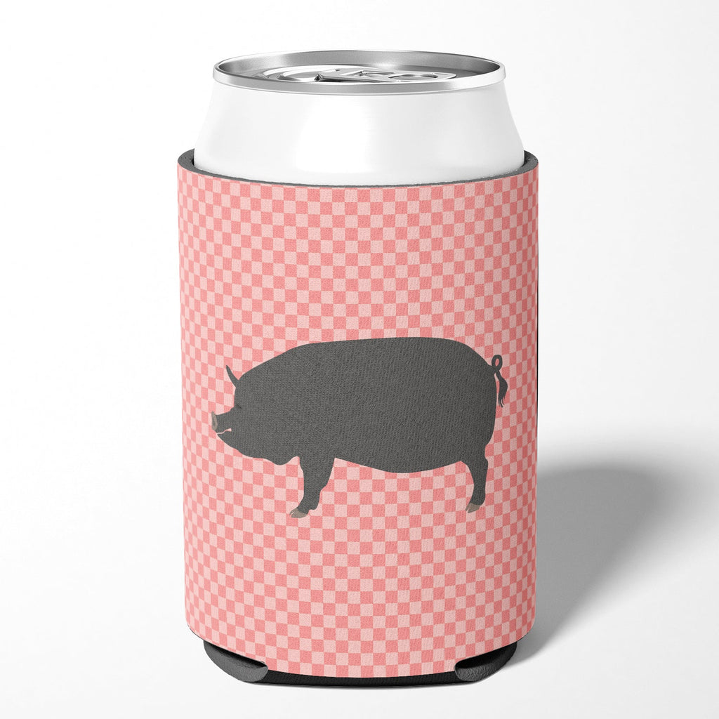 Berkshire Pig Pink Check Can or Bottle Hugger Cooler Sleeve for Standard 12 oz Cans, Insulated Foam Beer & Soda Can Hugger Reusable