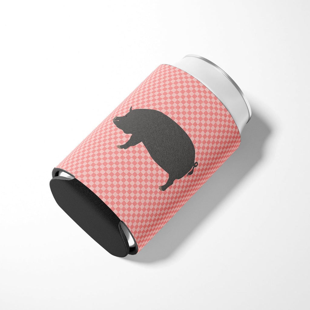 Berkshire Pig Pink Check Can or Bottle Hugger Cooler Sleeve for Standard 12 oz Cans, Insulated Foam Beer & Soda Can Hugger Reusable