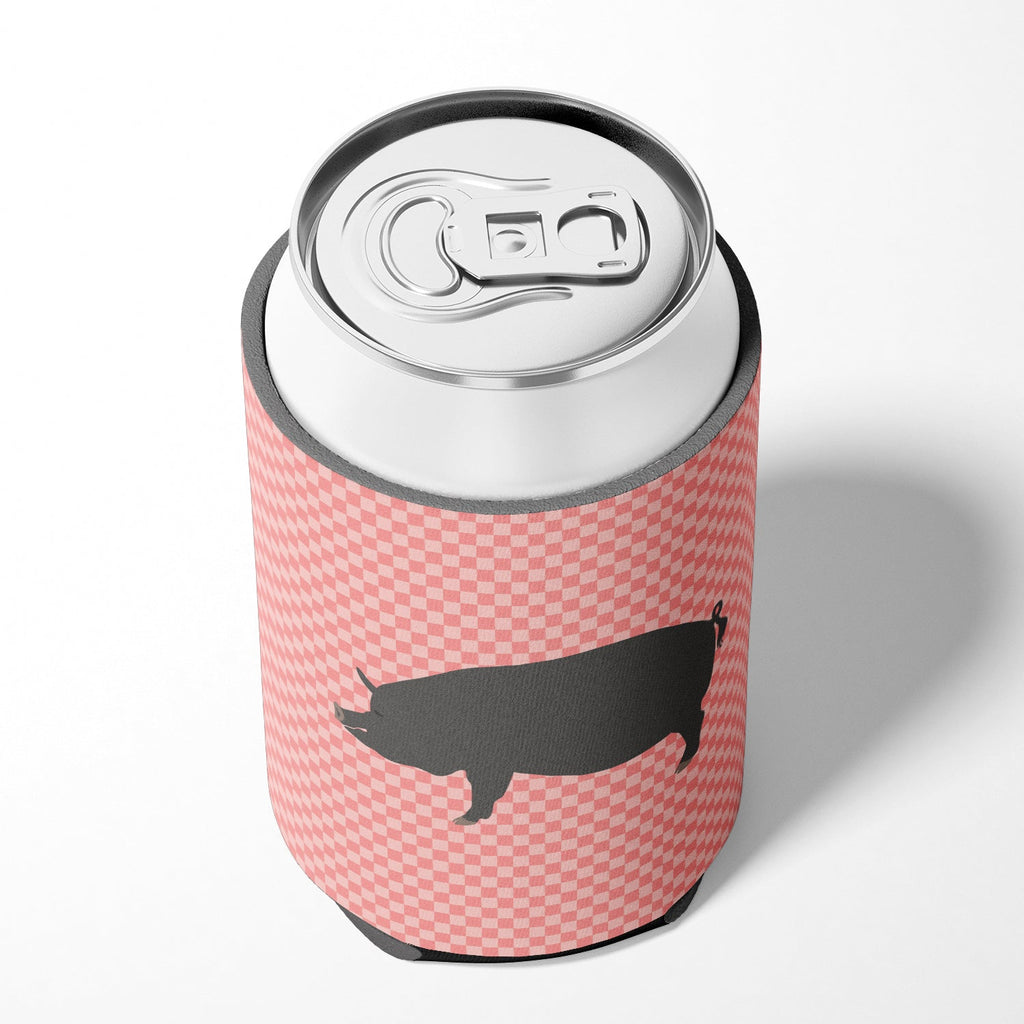 Berkshire Pig Pink Check Can or Bottle Hugger Cooler Sleeve for Standard 12 oz Cans, Insulated Foam Beer & Soda Can Hugger Reusable