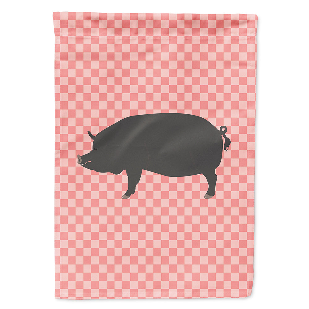 Berkshire Pig Pink Check House Flag 28x40 Porch Sleeve Pole Decorative Outside Yard Banner Artwork Wall Hanging, Polyester
