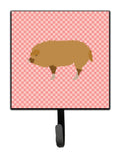 Hungarian Mangalica Pig Pink Check Leash or Key Holder Wall Hooks, Key Hooks Holder, Coat Rack Wall Mount, Coat Hooks, Hooks for Hanging Keys, Towels, Aprons, Leashes
