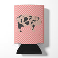 Mini Miniature Pig Pink Check Can or Bottle Hugger Cooler Sleeve for Standard 12 oz Cans, Insulated Foam Beer & Soda Can Hugger Reusable