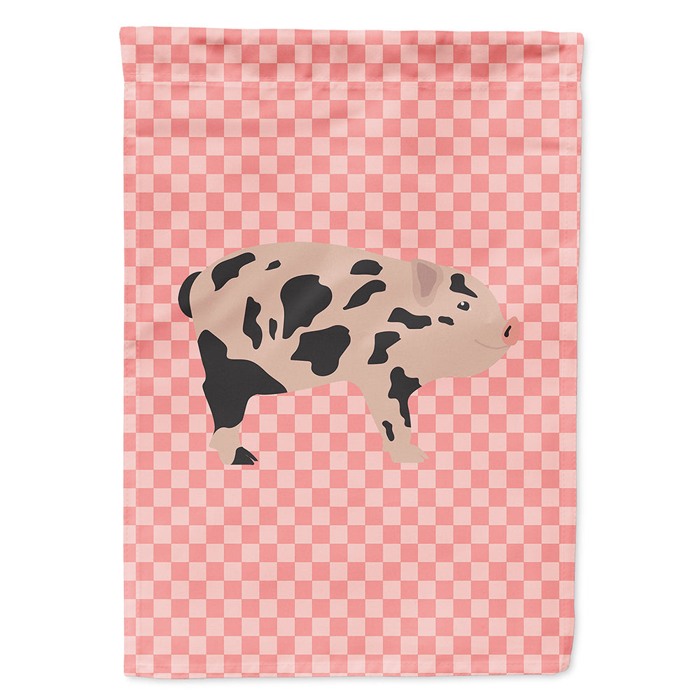 Mini Miniature Pig Pink Check House Flag 28x40 Porch Sleeve Pole Decorative Outside Yard Banner Artwork Wall Hanging, Polyester
