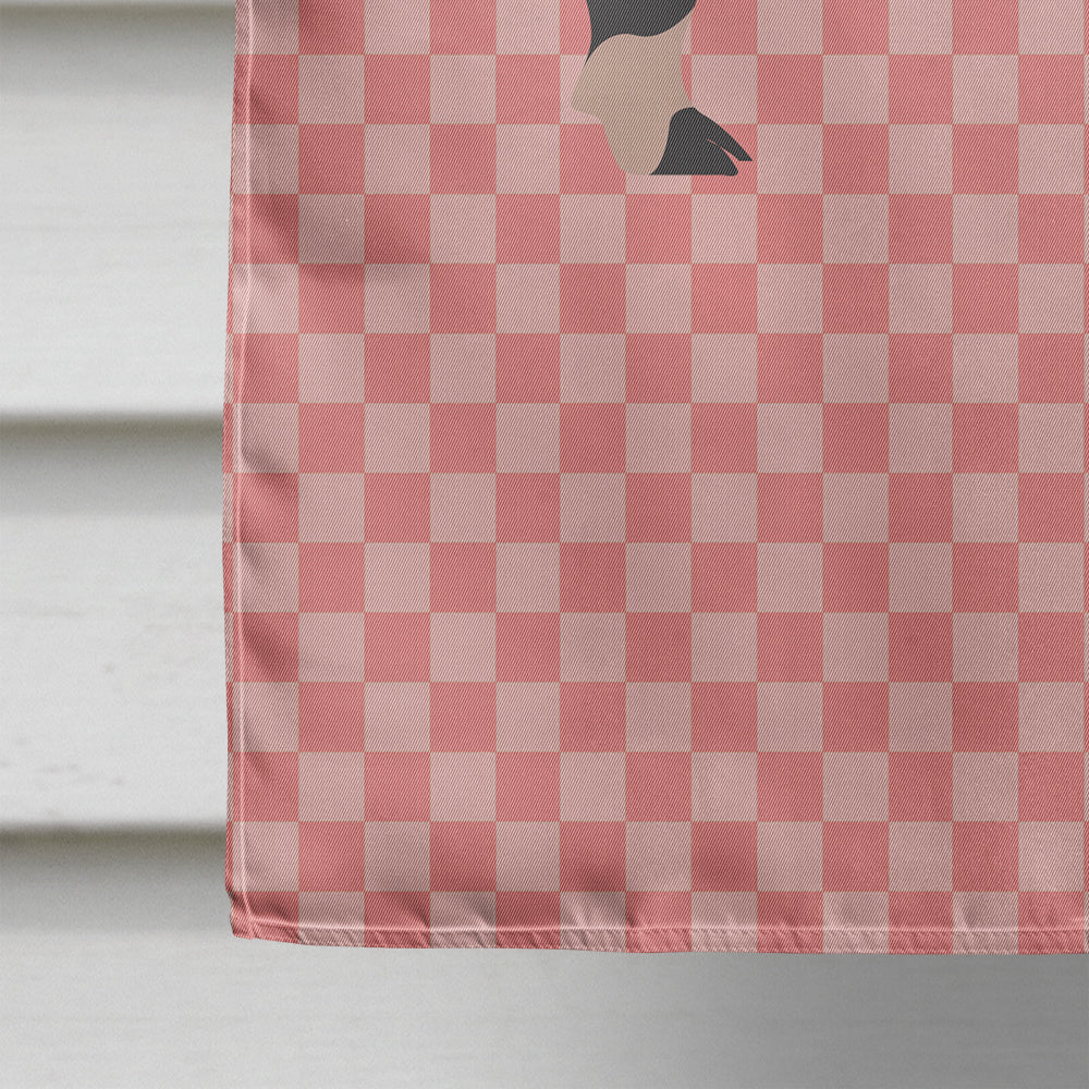 Mini Miniature Pig Pink Check House Flag 28x40 Porch Sleeve Pole Decorative Outside Yard Banner Artwork Wall Hanging, Polyester