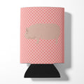 Welsh Pig Pink Check Can or Bottle Hugger Cooler Sleeve for Standard 12 oz Cans, Insulated Foam Beer & Soda Can Hugger Reusable