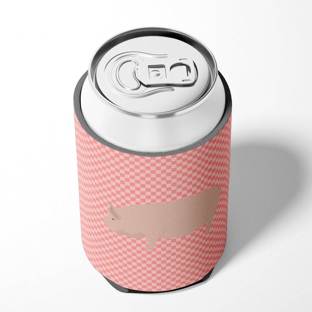 Welsh Pig Pink Check Can or Bottle Hugger Cooler Sleeve for Standard 12 oz Cans, Insulated Foam Beer & Soda Can Hugger Reusable