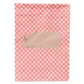 Welsh Pig Pink Check House Flag 28x40 Porch Sleeve Pole Decorative Outside Yard Banner Artwork Wall Hanging, Polyester