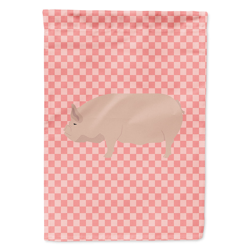 Welsh Pig Pink Check House Flag 28x40 Porch Sleeve Pole Decorative Outside Yard Banner Artwork Wall Hanging, Polyester