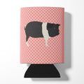 Hampshire Pig Pink Check Can or Bottle Hugger Cooler Sleeve for Standard 12 oz Cans, Insulated Foam Beer & Soda Can Hugger Reusable