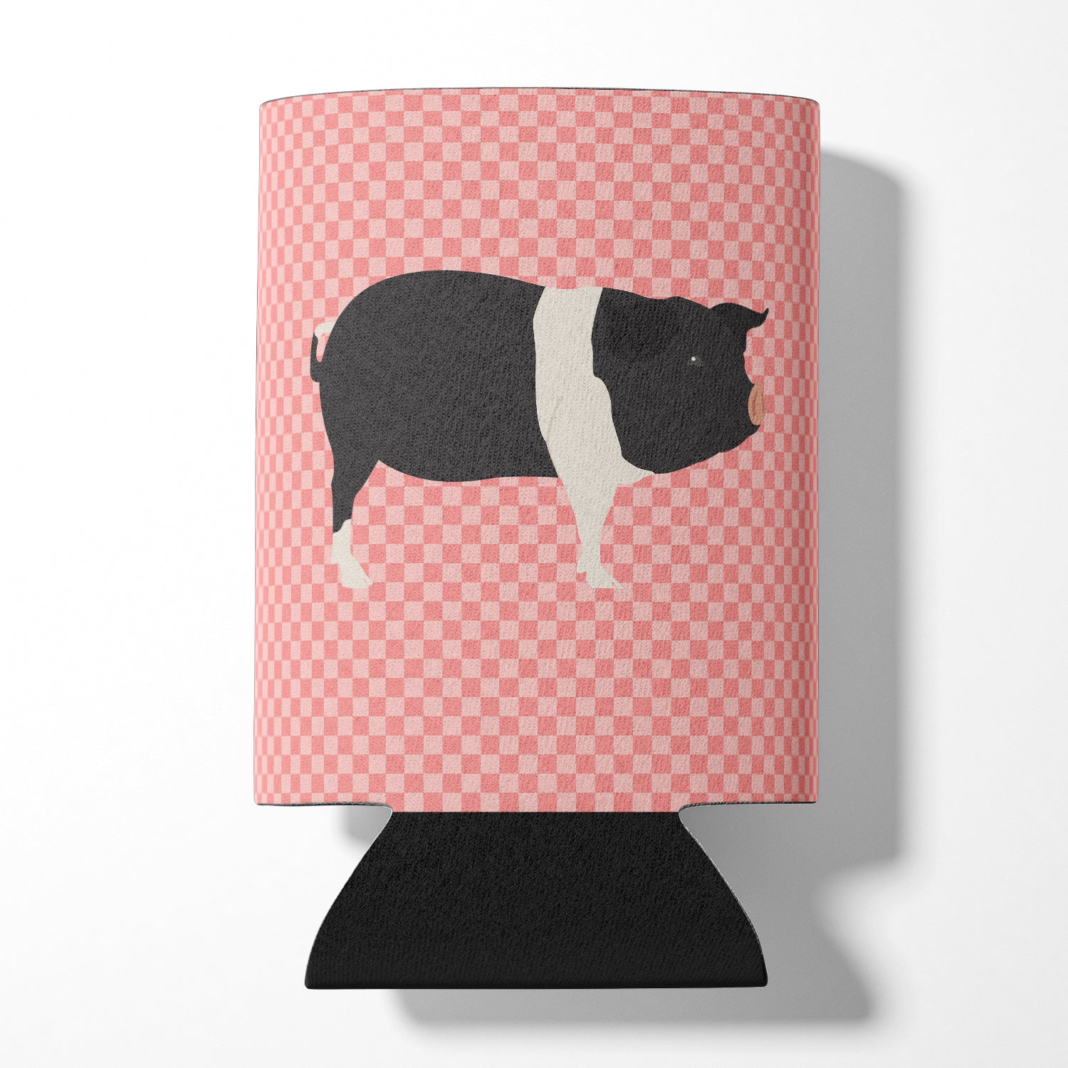 Hampshire Pig Pink Check Can or Bottle Hugger Cooler Sleeve for Standard 12 oz Cans, Insulated Foam Beer & Soda Can Hugger Reusable