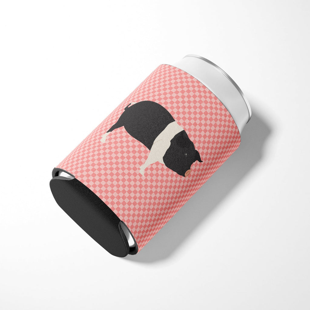 Hampshire Pig Pink Check Can or Bottle Hugger Cooler Sleeve for Standard 12 oz Cans, Insulated Foam Beer & Soda Can Hugger Reusable