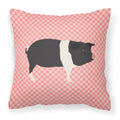Hampshire Pig Pink Check Decorative Throw Pillow 18x18 Indoor Outdoor Accent Cushion, Fabric Cover with Insert for Sofa, Bed, Porch & Living Room