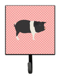 Hampshire Pig Pink Check Leash or Key Holder Wall Hooks, Key Hooks Holder, Coat Rack Wall Mount, Coat Hooks, Hooks for Hanging Keys, Towels, Aprons, Leashes