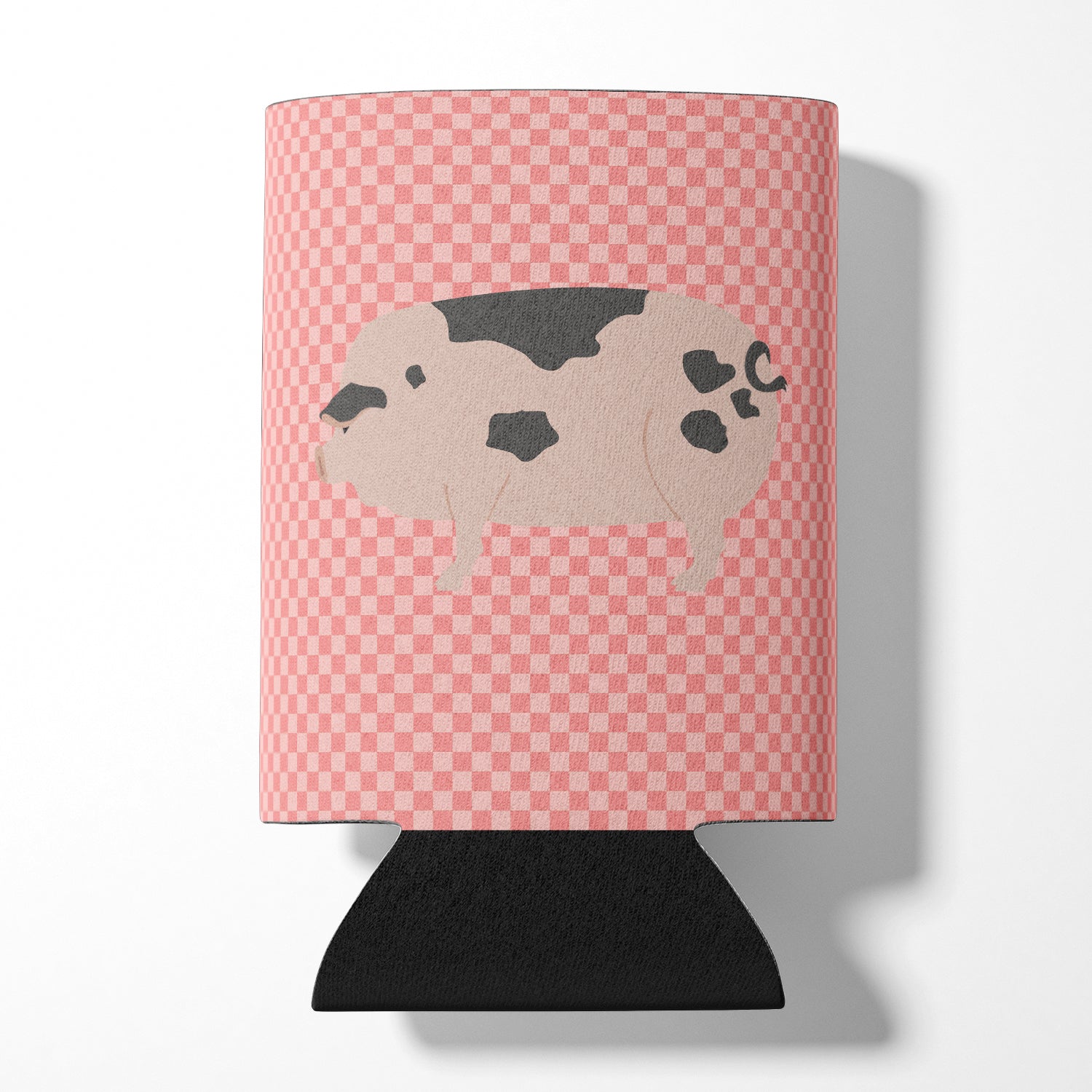 Gloucester Old Spot Pig Pink Check Can or Bottle Hugger Cooler Sleeve for Standard 12 oz Cans, Insulated Foam Beer & Soda Can Hugger Reusable