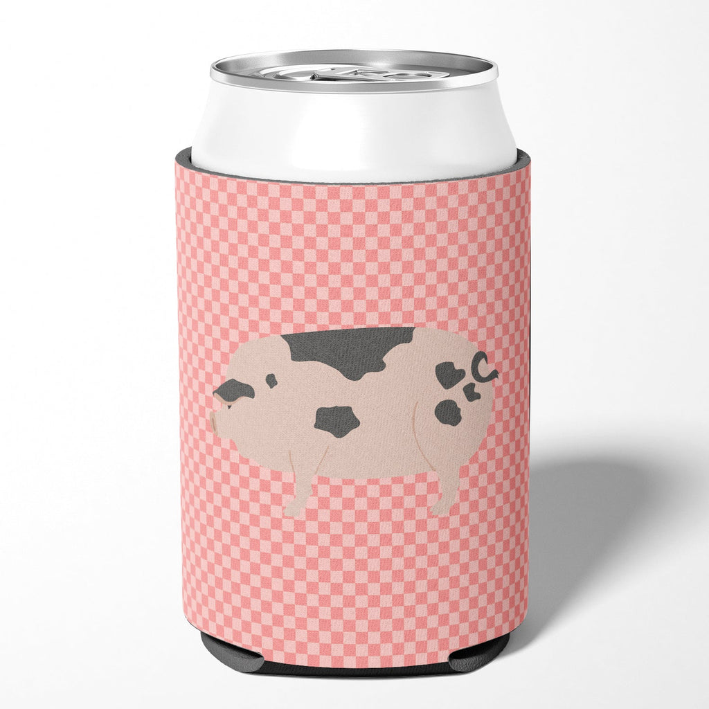 Gloucester Old Spot Pig Pink Check Can or Bottle Hugger Cooler Sleeve for Standard 12 oz Cans, Insulated Foam Beer & Soda Can Hugger Reusable
