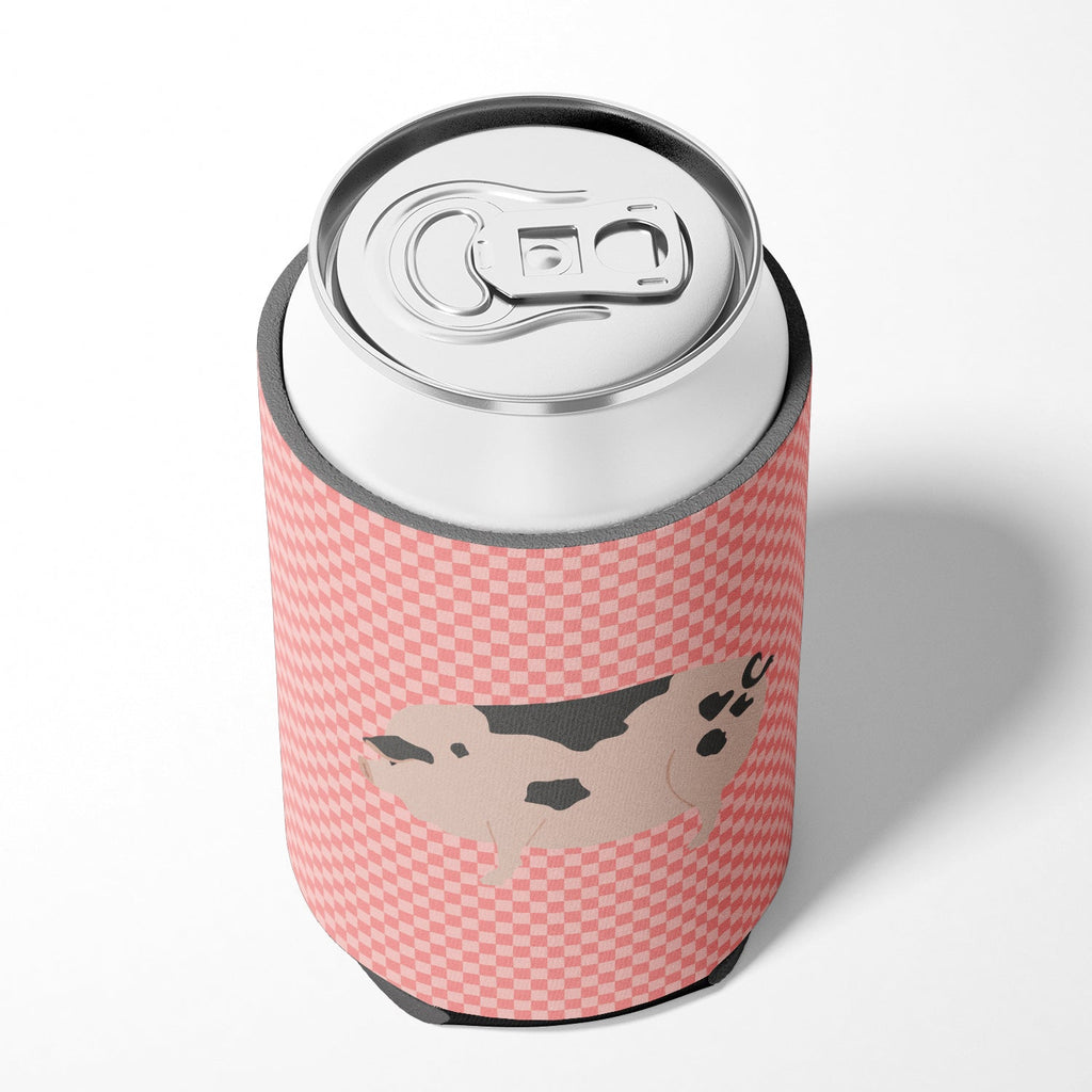 Gloucester Old Spot Pig Pink Check Can or Bottle Hugger Cooler Sleeve for Standard 12 oz Cans, Insulated Foam Beer & Soda Can Hugger Reusable
