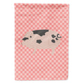 Gloucester Old Spot Pig Pink Check House Flag 28x40 Porch Sleeve Pole Decorative Outside Yard Banner Artwork Wall Hanging, Polyester