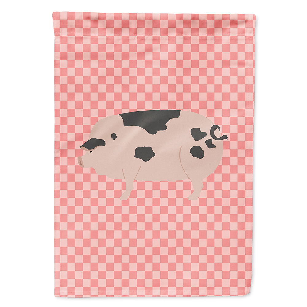 Gloucester Old Spot Pig Pink Check House Flag 28x40 Porch Sleeve Pole Decorative Outside Yard Banner Artwork Wall Hanging, Polyester
