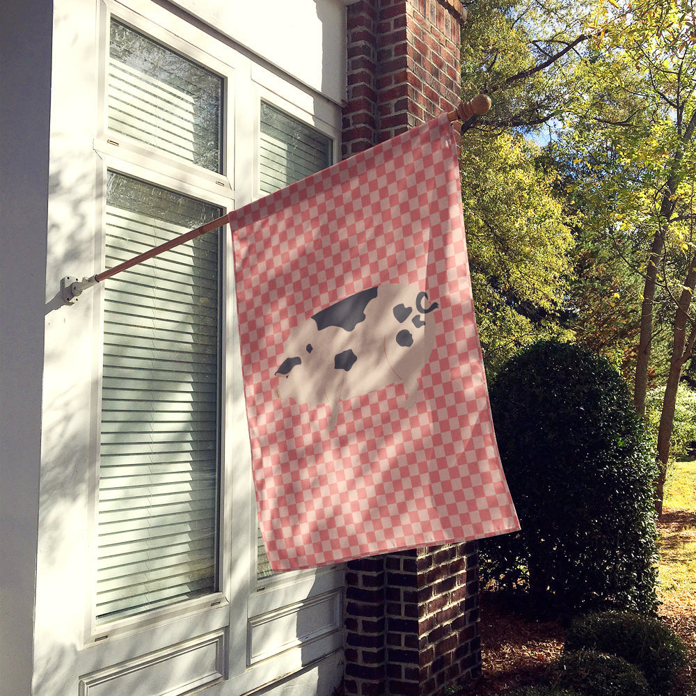 Gloucester Old Spot Pig Pink Check House Flag 28x40 Porch Sleeve Pole Decorative Outside Yard Banner Artwork Wall Hanging, Polyester