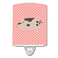 Gloucester Old Spot Pig Pink Check Ceramic Night Light Compact, UL-Certified, Ideal for Bedroom, Bathroom, Nursery, Hallway, Kitchen, 6x4x3, Multicolor