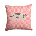 Gloucester Old Spot Pig Pink Check Decorative Throw Pillow 14x14 Indoor Outdoor Accent Cushion, Fabric Cover with Insert for Sofa, Bed, Porch & Living Room