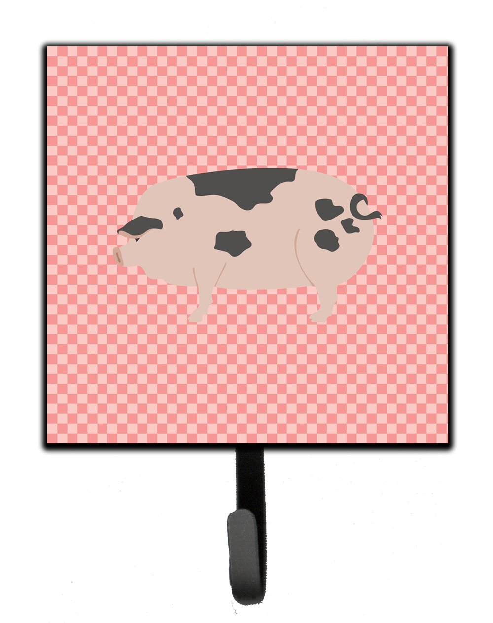 Gloucester Old Spot Pig Pink Check Leash or Key Holder Wall Hooks, Key Hooks Holder, Coat Rack Wall Mount, Coat Hooks, Hooks for Hanging Keys, Towels, Aprons, Leashes