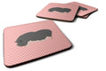 Vietnamese Pot-Bellied Pig Pink Check Foam Coasters Set of 4 Cup Coasters for Indoor Outdoor, Tabletop Protection, Anti Slip, Mouse pad Material