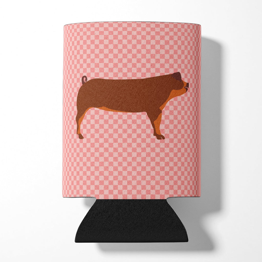 Duroc Pig Pink Check Can or Bottle Hugger Cooler Sleeve for Standard 12 oz Cans, Insulated Foam Beer & Soda Can Hugger Reusable