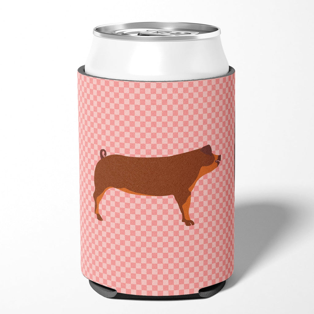 Duroc Pig Pink Check Can or Bottle Hugger Cooler Sleeve for Standard 12 oz Cans, Insulated Foam Beer & Soda Can Hugger Reusable